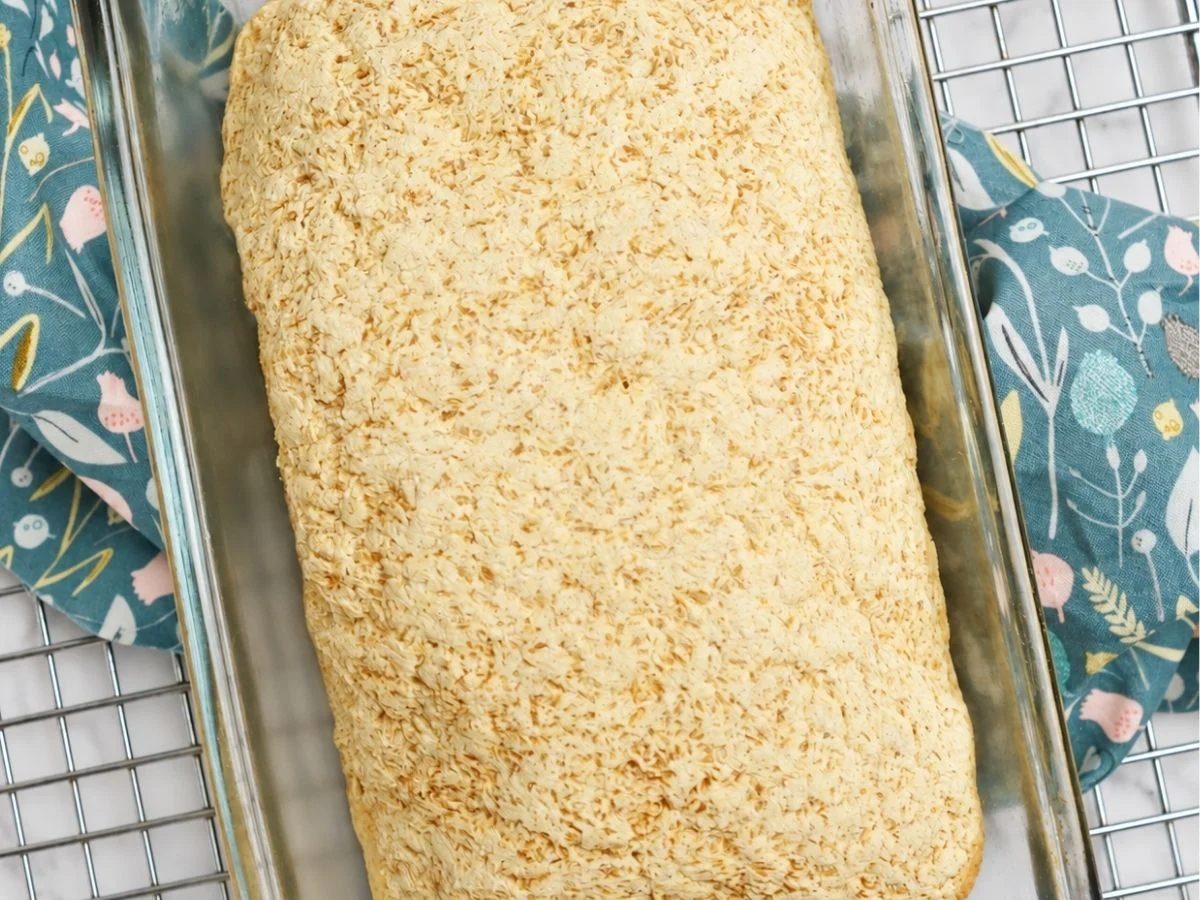100% millet sandwich bread freshly baked on rack
