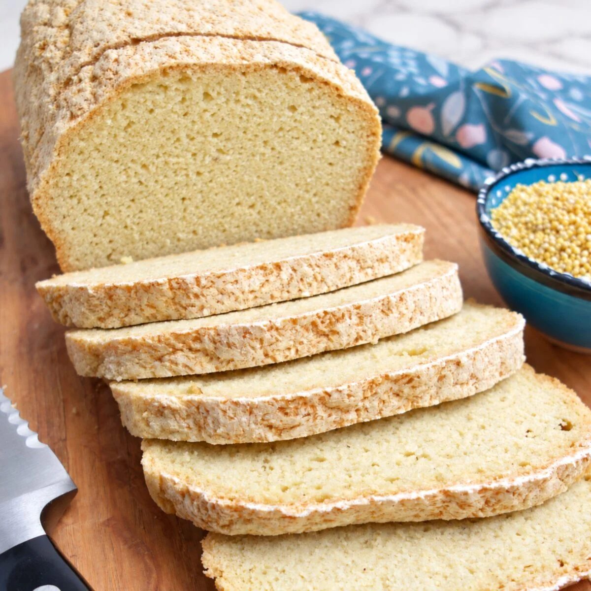 100% Millet Sandwich Bread (Yeast-Free, Vegan, Gluten-Free)