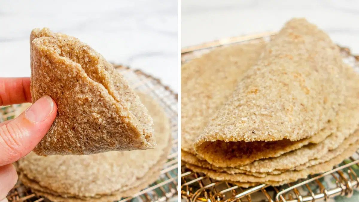 millet tortillas rolled and folded