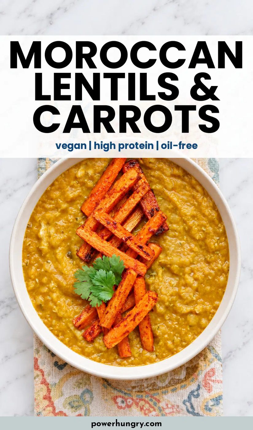 moroccan lentils and roasted carrots Pinterest pin