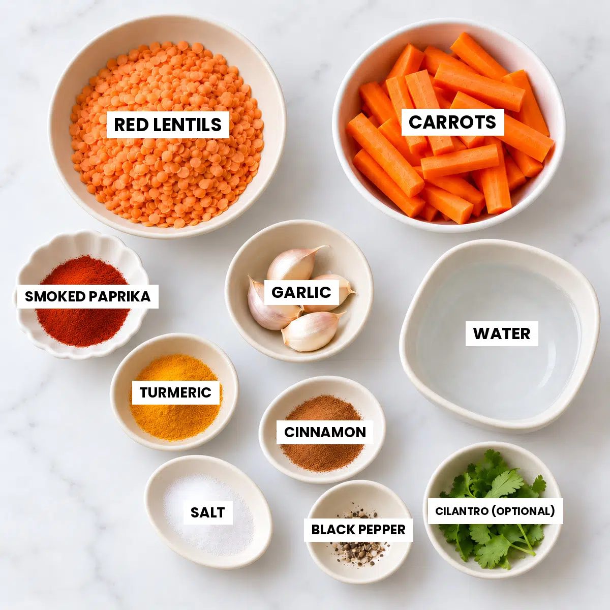 moroccan lentils and roasted carrots ingredients
