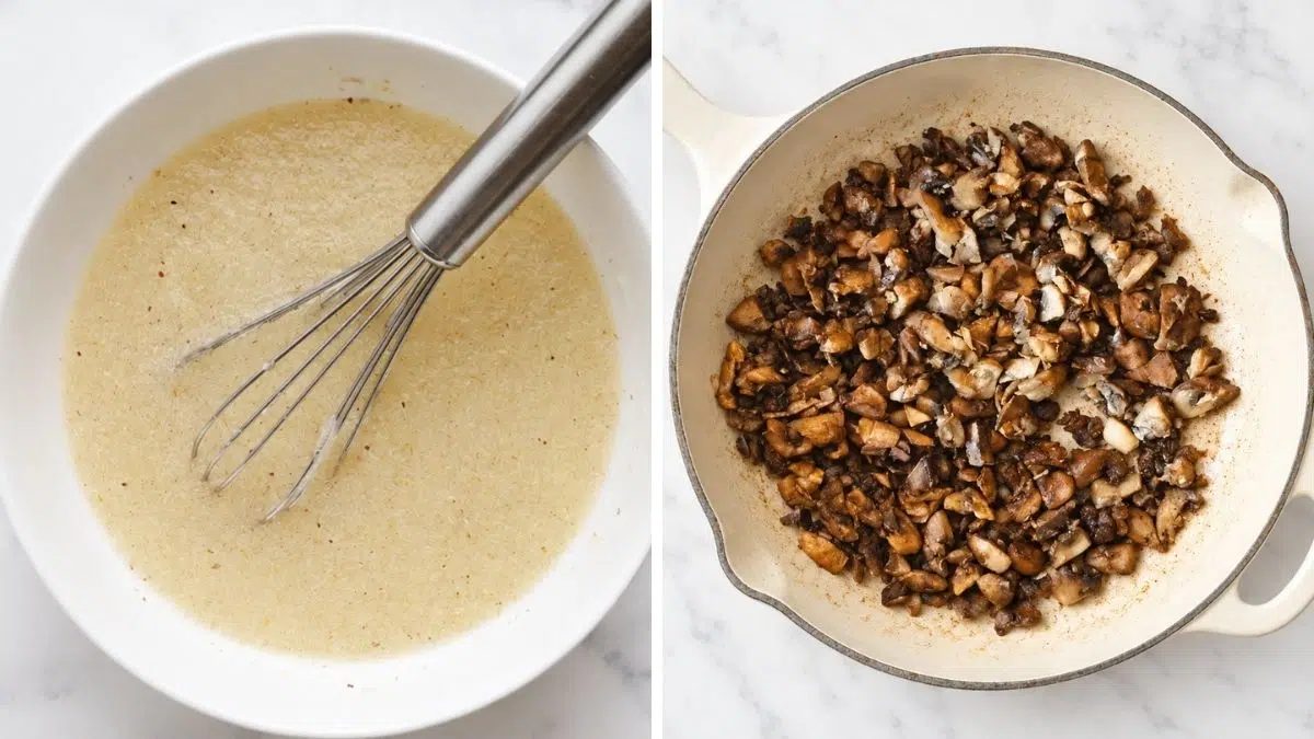process steps for making mushroom flaxseed bread