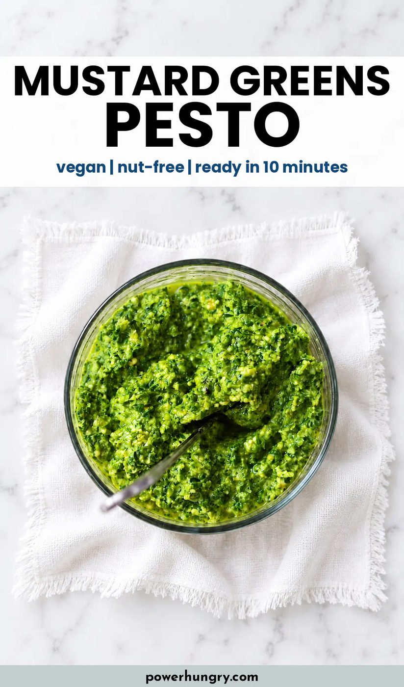 mustard greens pesto pinterest pin