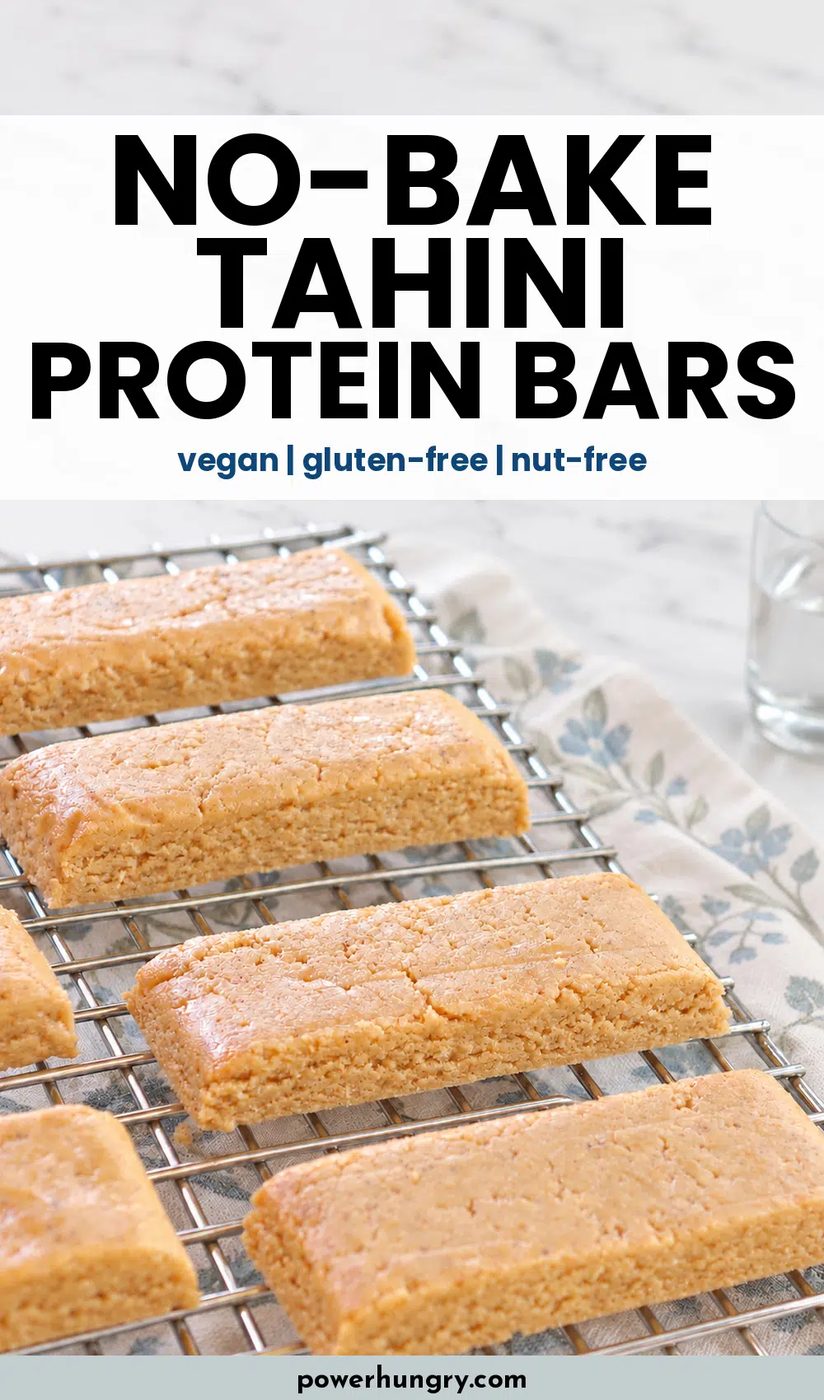 no-bake tahini bars pinterest pin