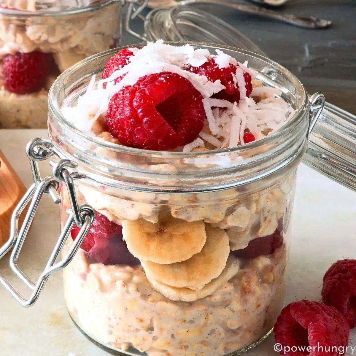 overnight no cook steel cut oats in a mason jar with fresh fruit