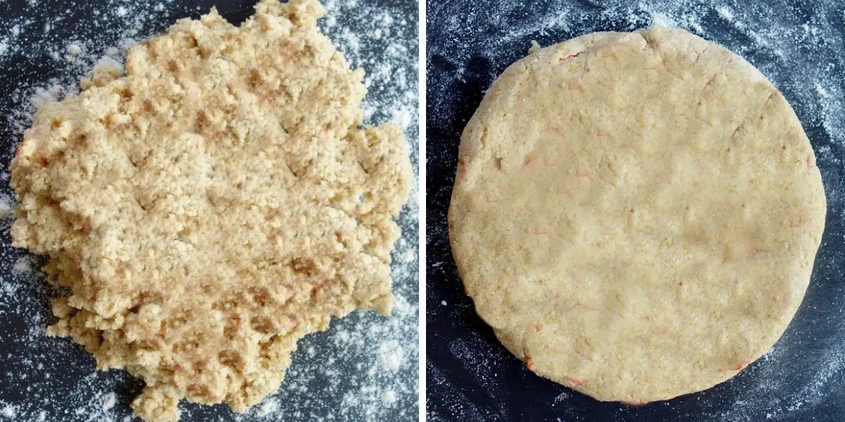 oat coconut flour scones being shaped