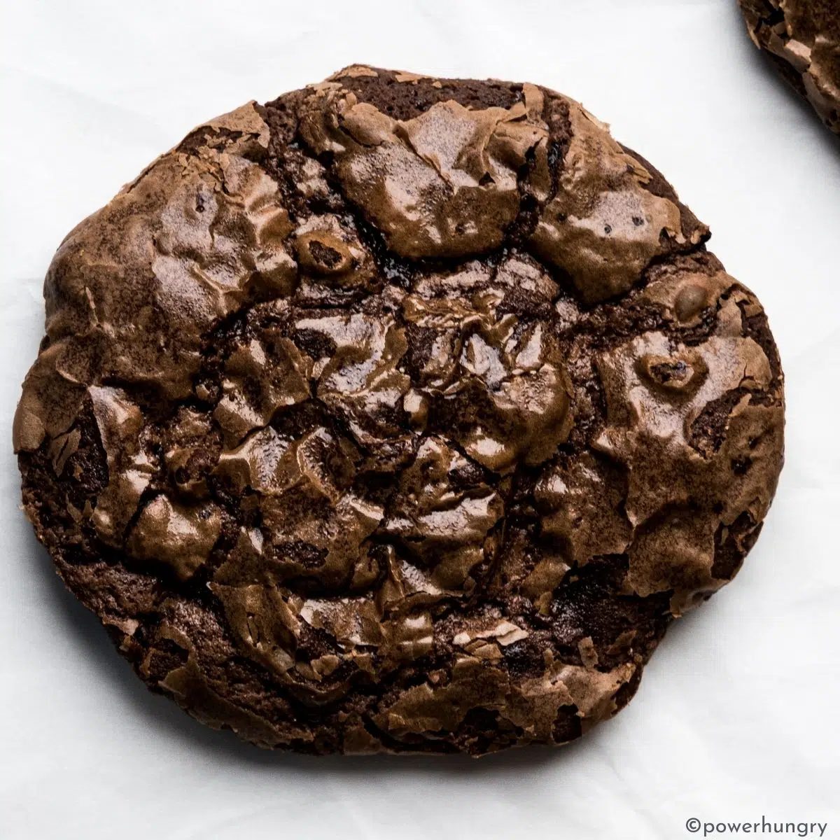 a single double chocolate brownie cookie