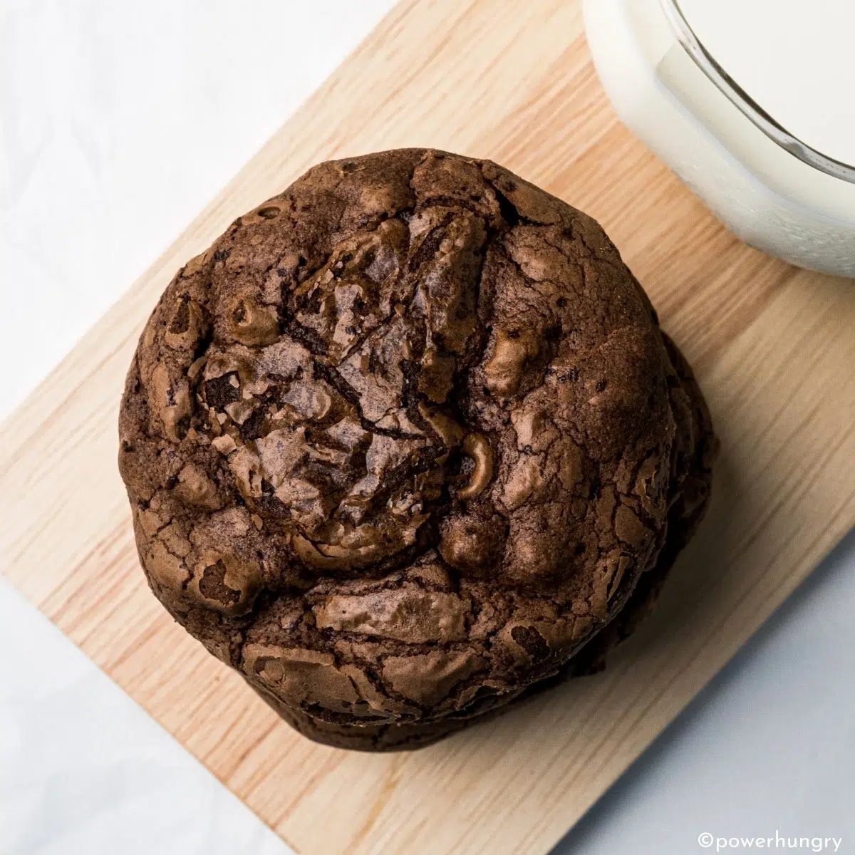 overhead shot of oat flour brownie cookie
