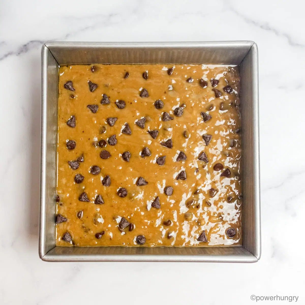 unbaked oil-free vegan banana blondies in baking pan