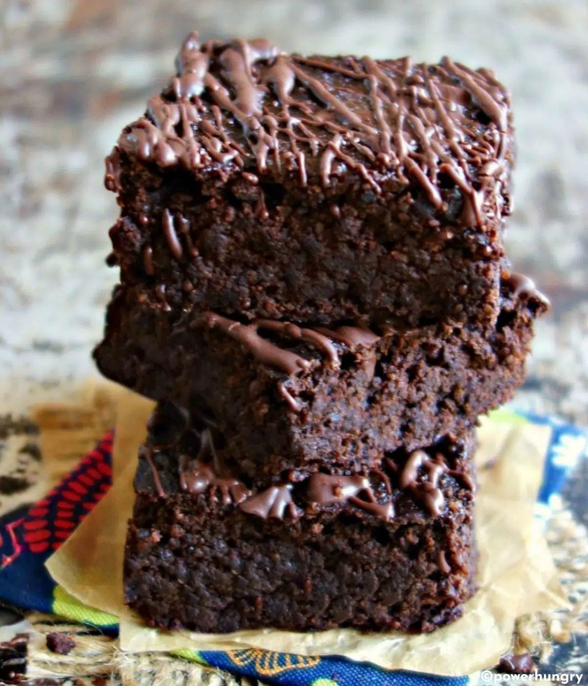 stack of vegan almond flour brownies