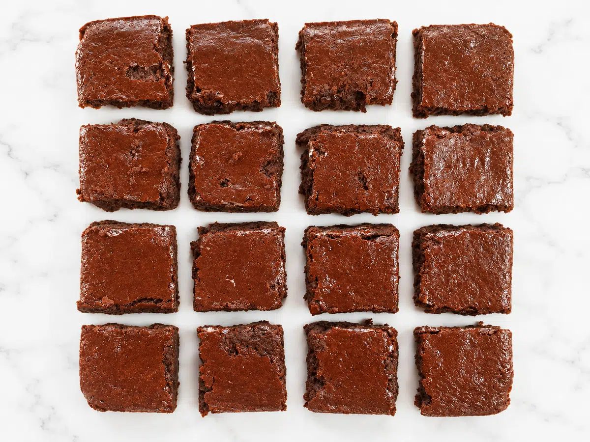 cooled and cut chickpea flour brownies