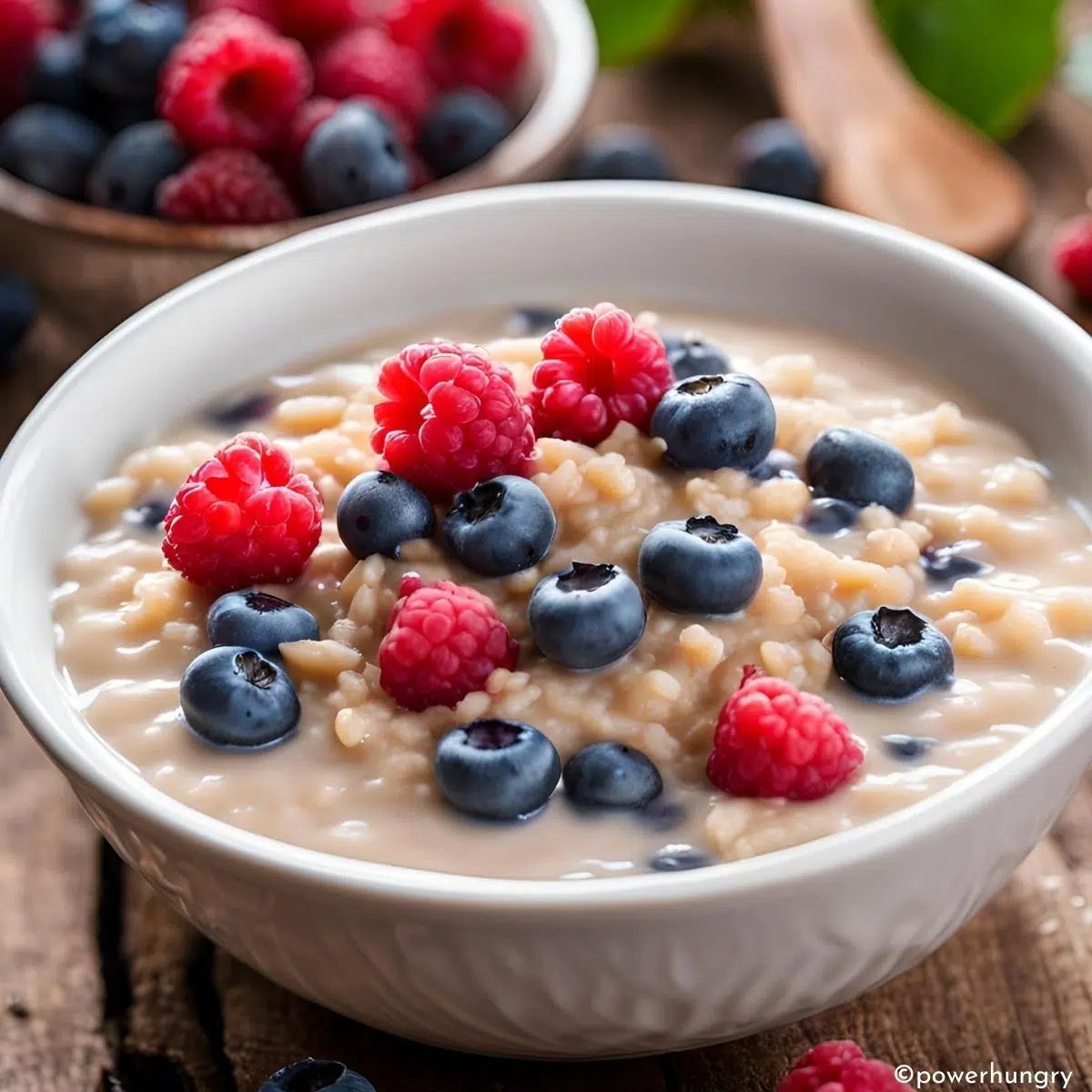 brown rice porridge with berries
