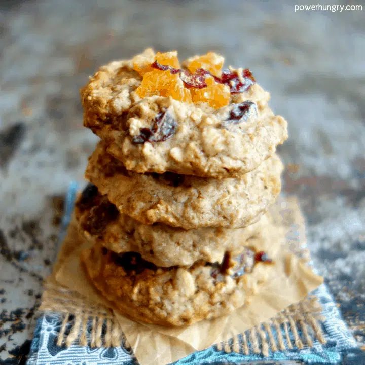 Stack of Overnight Oatmeal Cookies {vegan, gluten-free, oil-free}