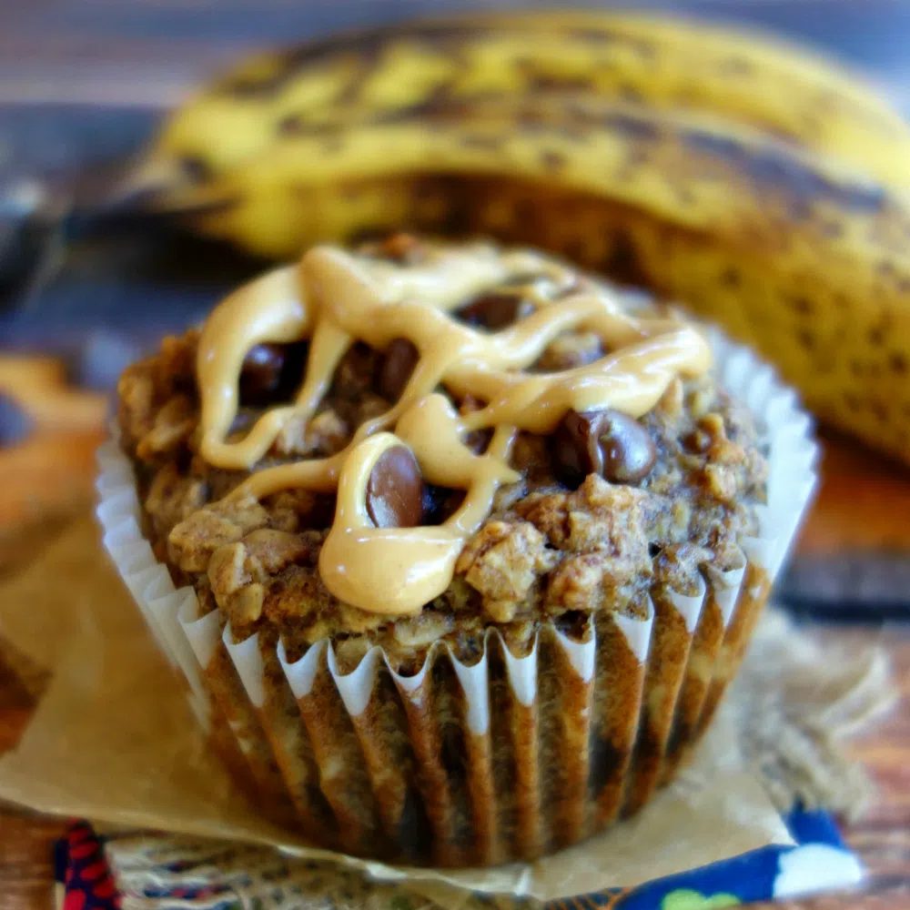 Peanut Butter Banana Baked Oatmeal (V, GF, Oil-Free)