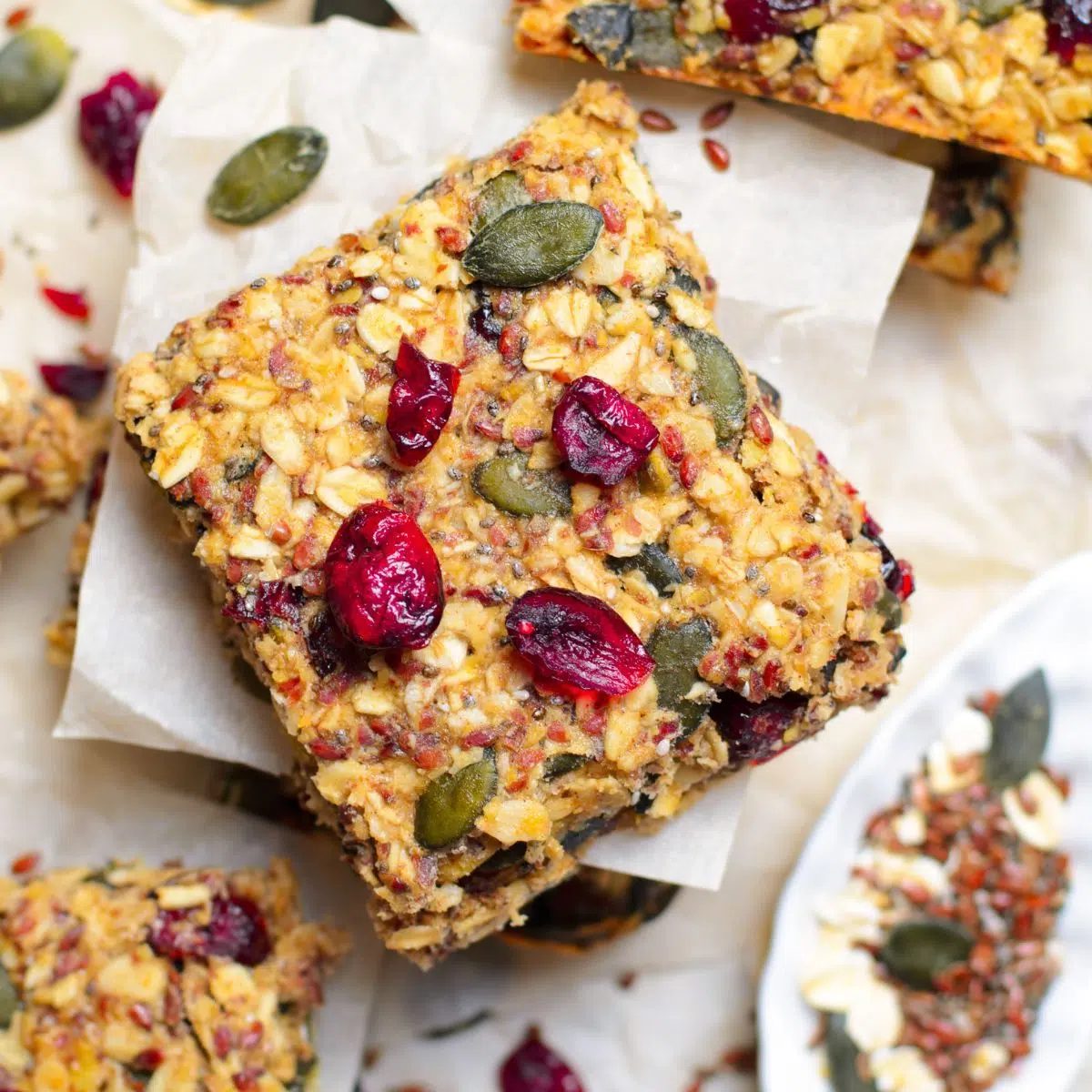 Date Sweetened Pumpkin Oat Bars (4 ingredients)