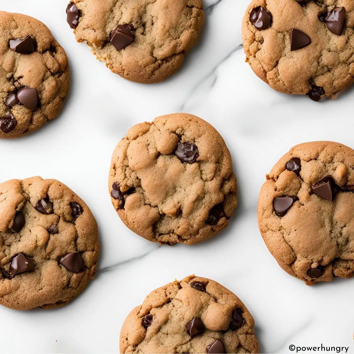 quinoa flour chocolate chip cookies from overhead
