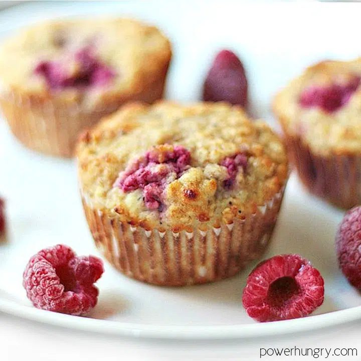 Vegan Raspberry Almond Flour Muffins (Oil-Free, GF)