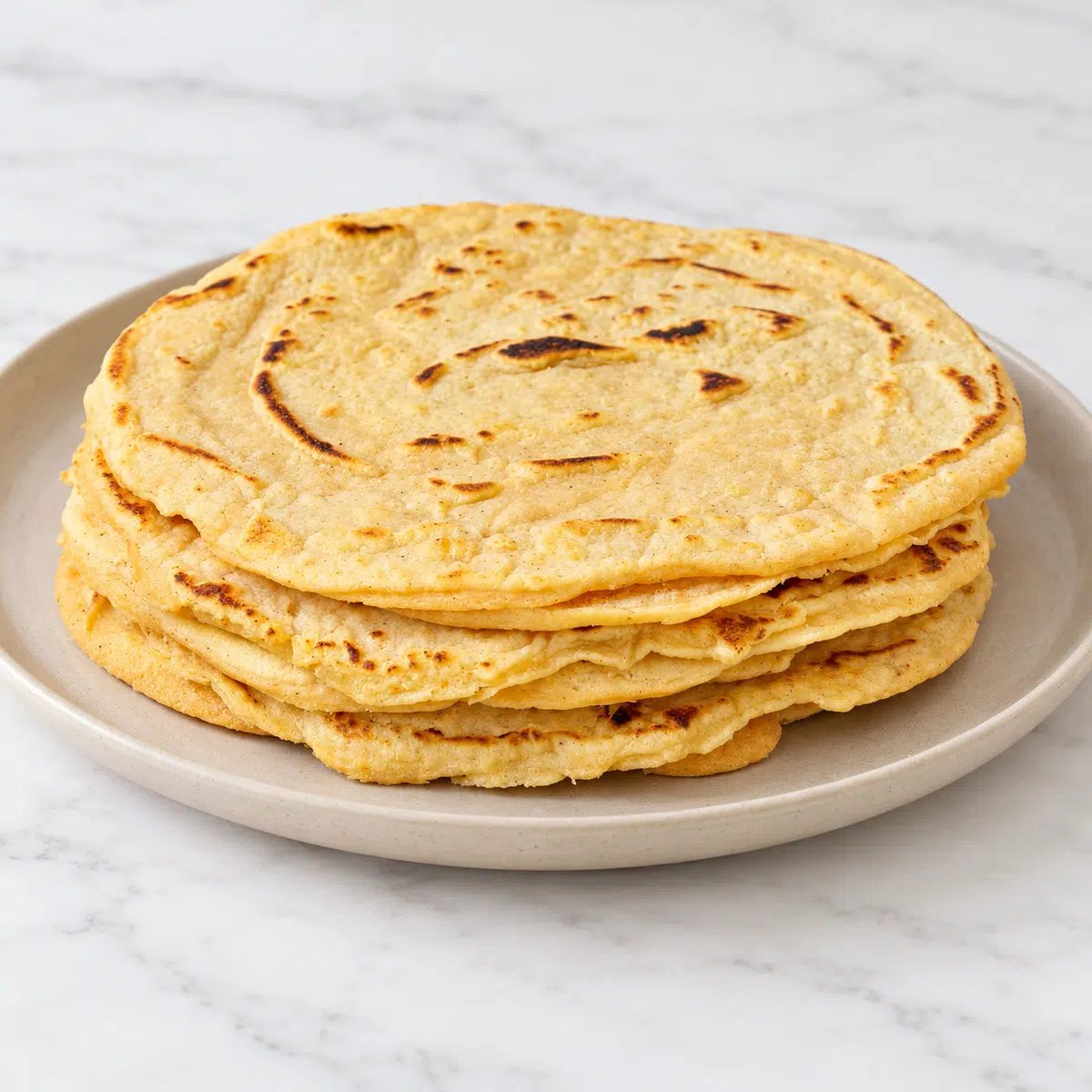 stack of lentil tortillas for lentil chips