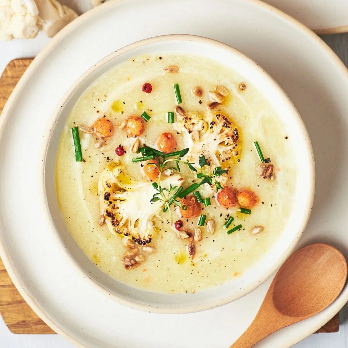 Roasted Cauliflower Soup (High Protein, V, GF)