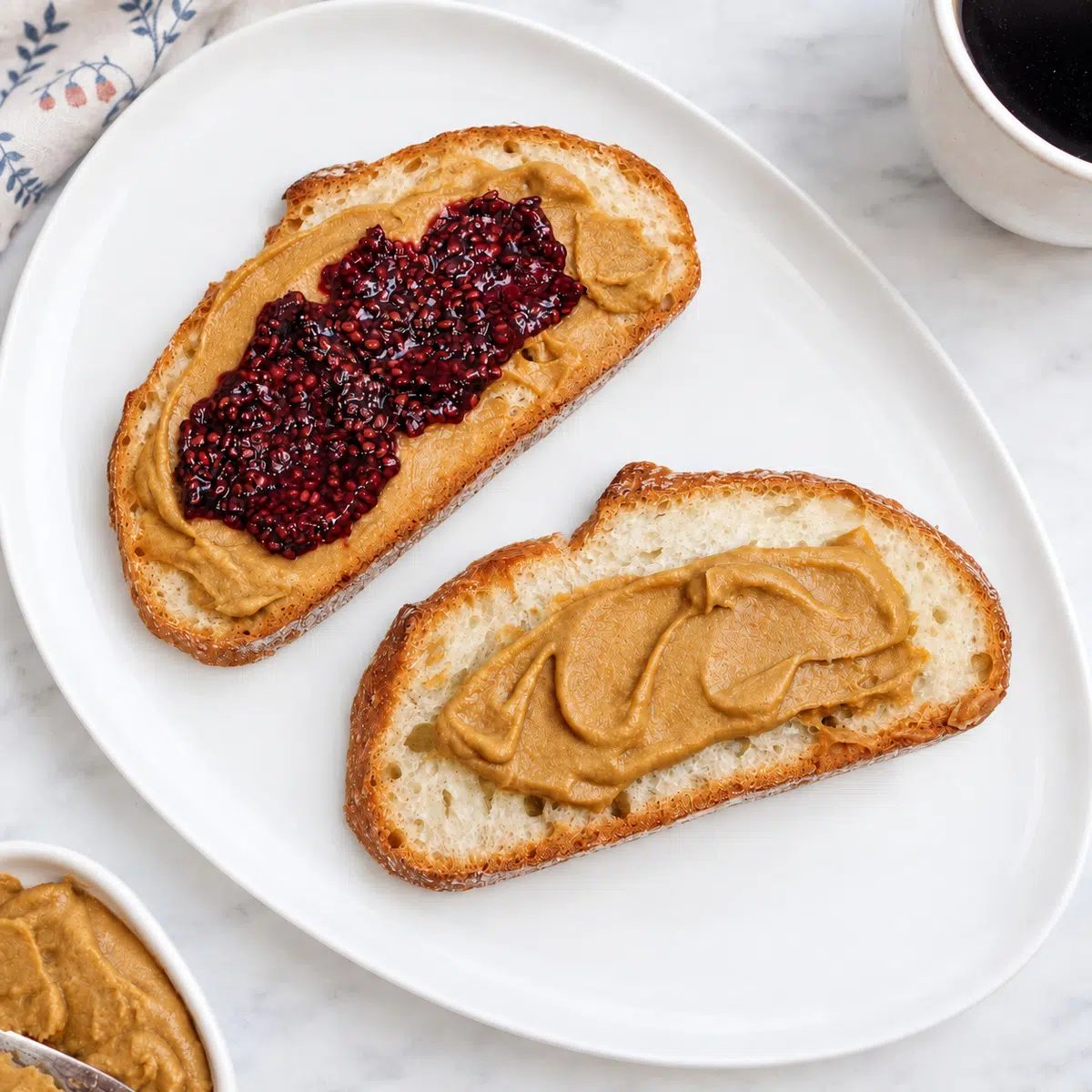roasted chickpea butter on toast with jam hero image