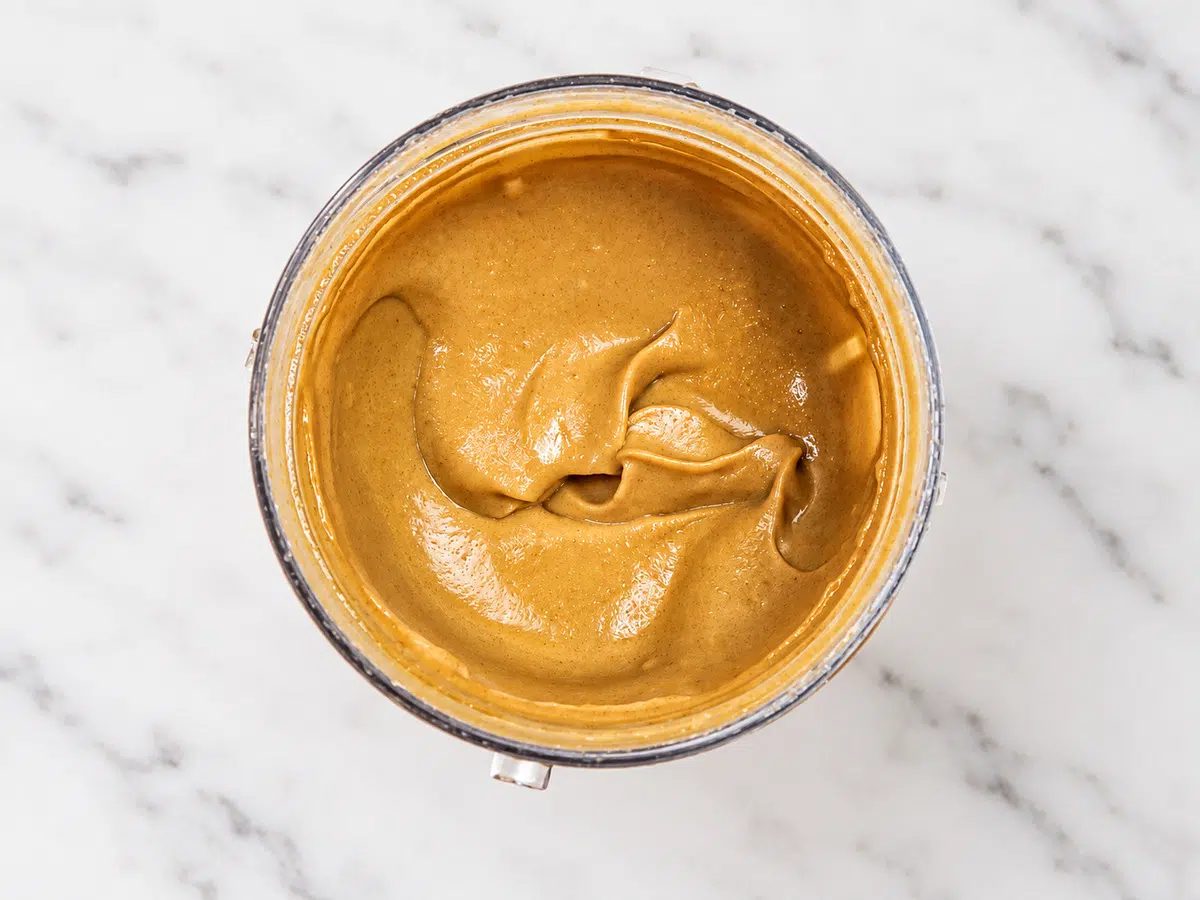 blended smooth roasted chickpea butter