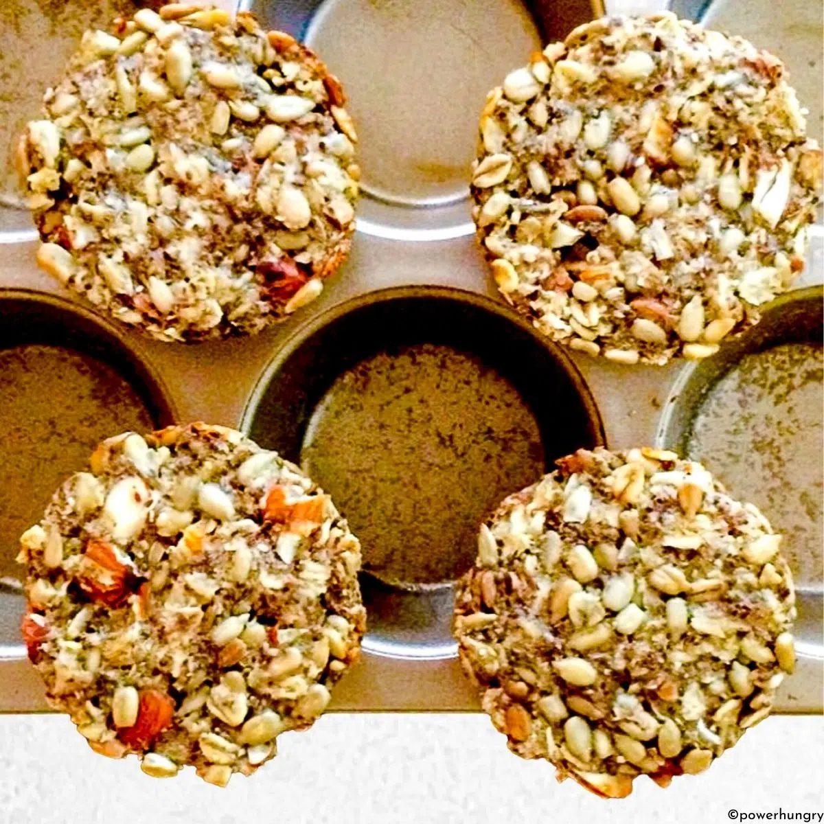 oat protein bread on top of muffin tin