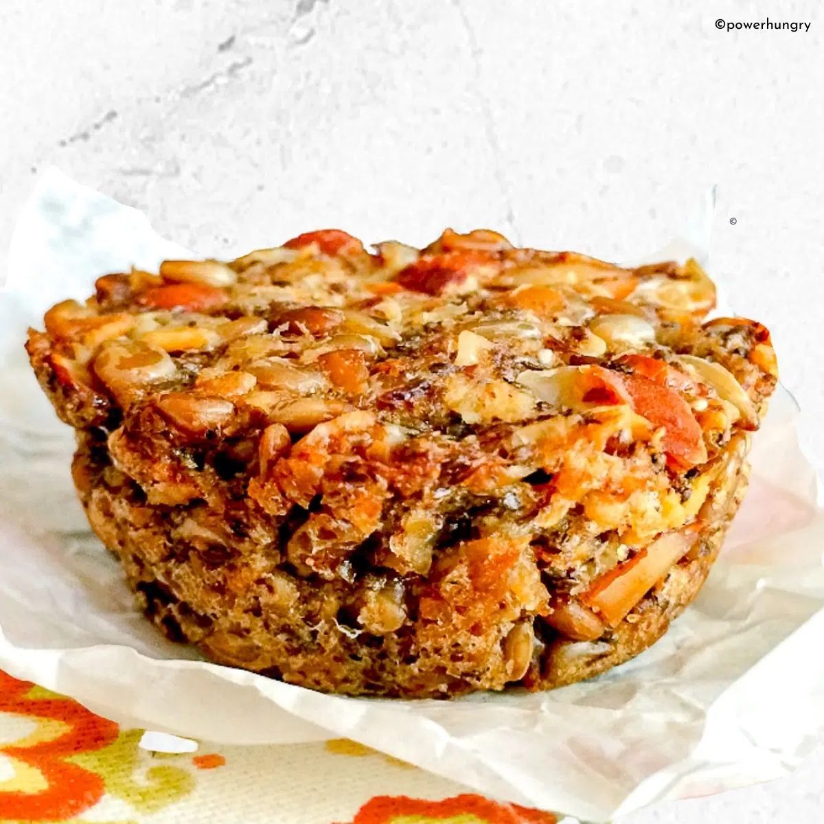 oat protein bread on a piece of parchment paper