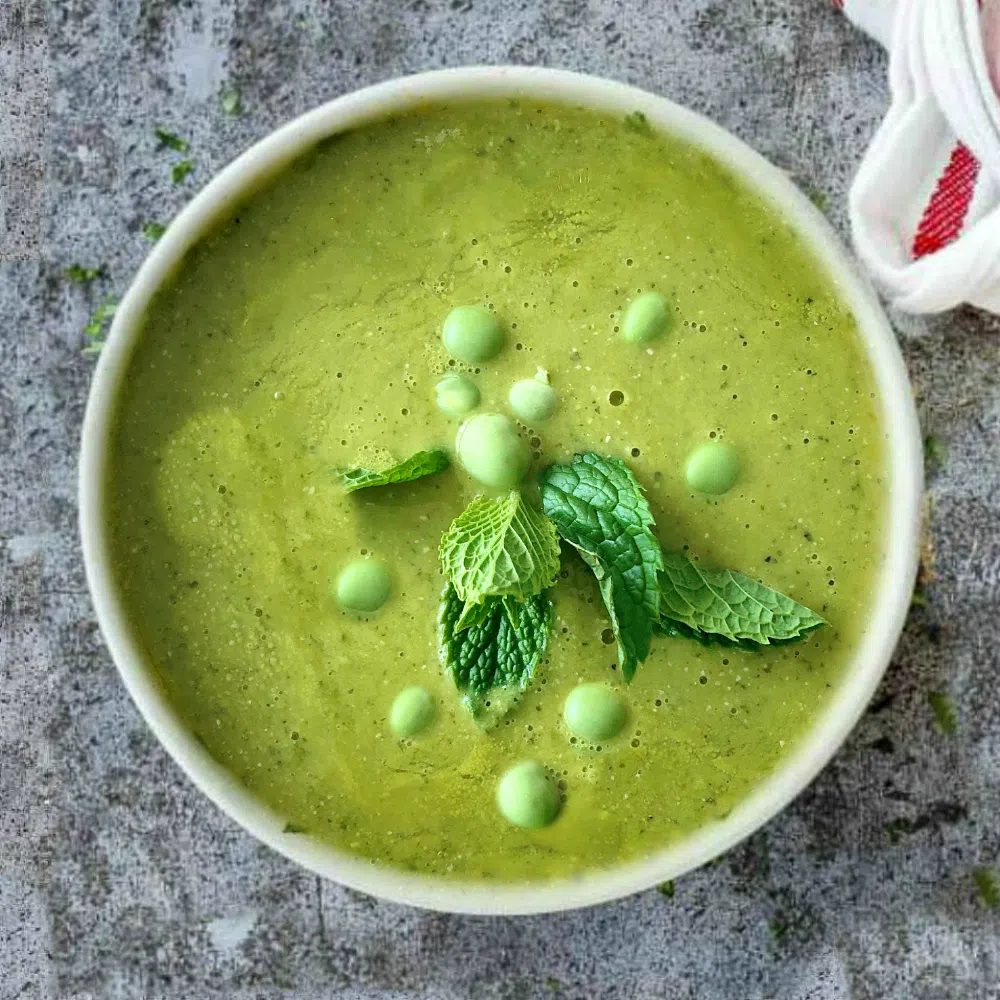 Split Pea Green Pea Soup (4 ingredients, Vegan)