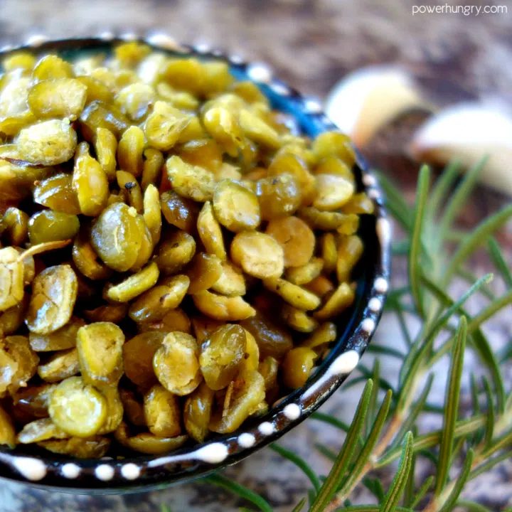 green split peas made into crispy split peas