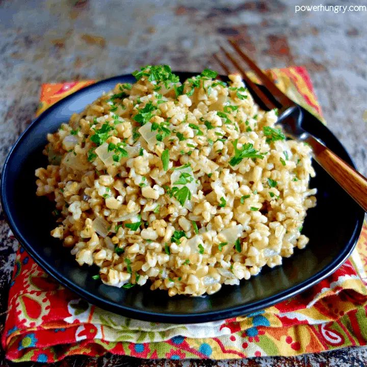 Fast Steel Cut Oats Pilaf (4 ingredients, Gluten-Free)