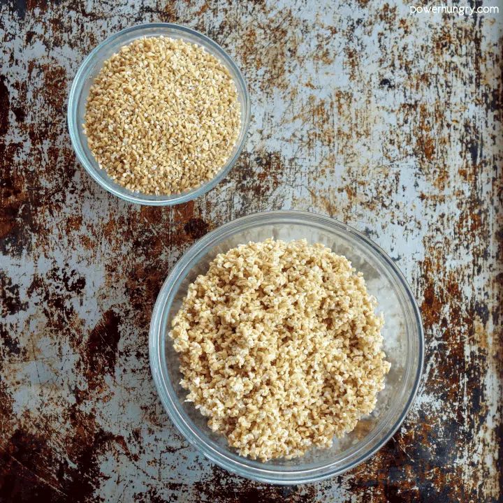 Bowls of Steel Cut Oats, Unsoaked and Soaked