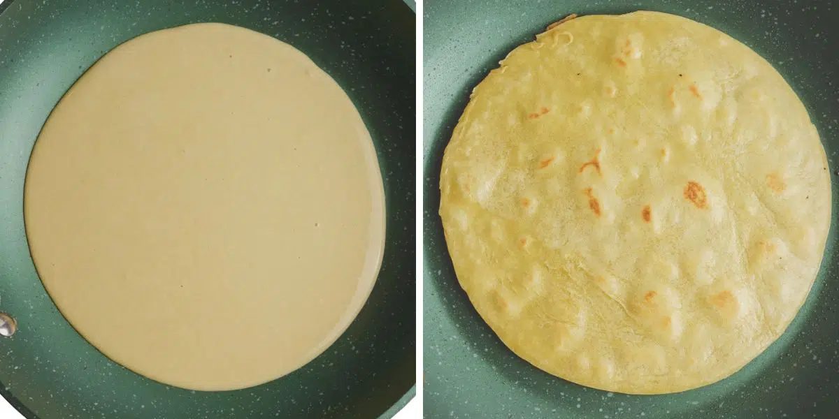 2-ingredient grain-free high protein tortillas, cooking