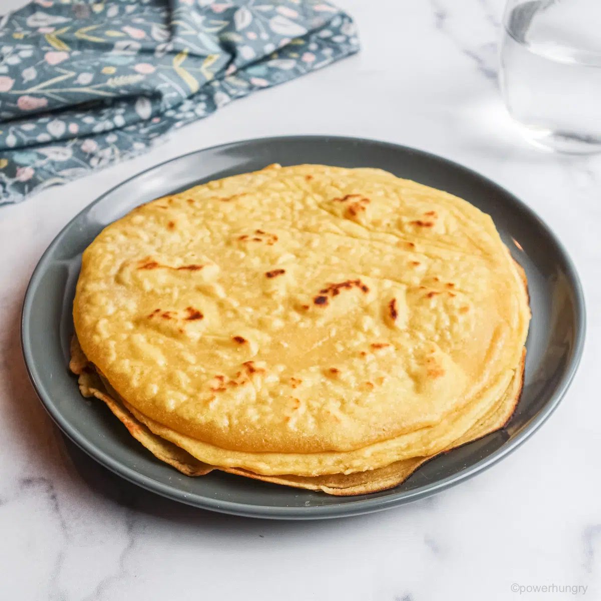 grain-free chickpea flour and tapioca tortillas on a plate