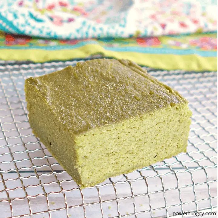 square of herb lentil bread on a wire cooling rack