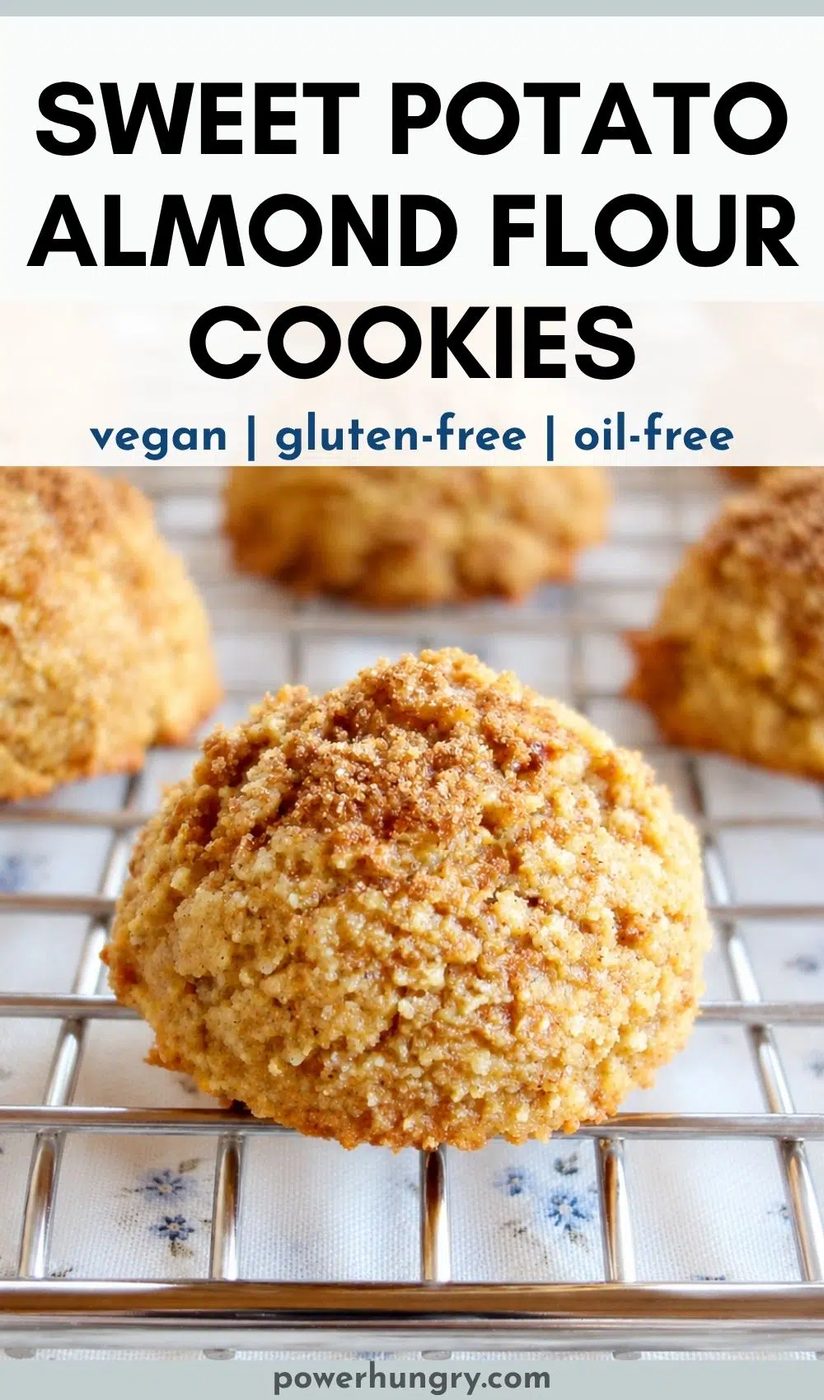sweet potato cookies dusted with spiced sugar , arranged on a silver cooling rack