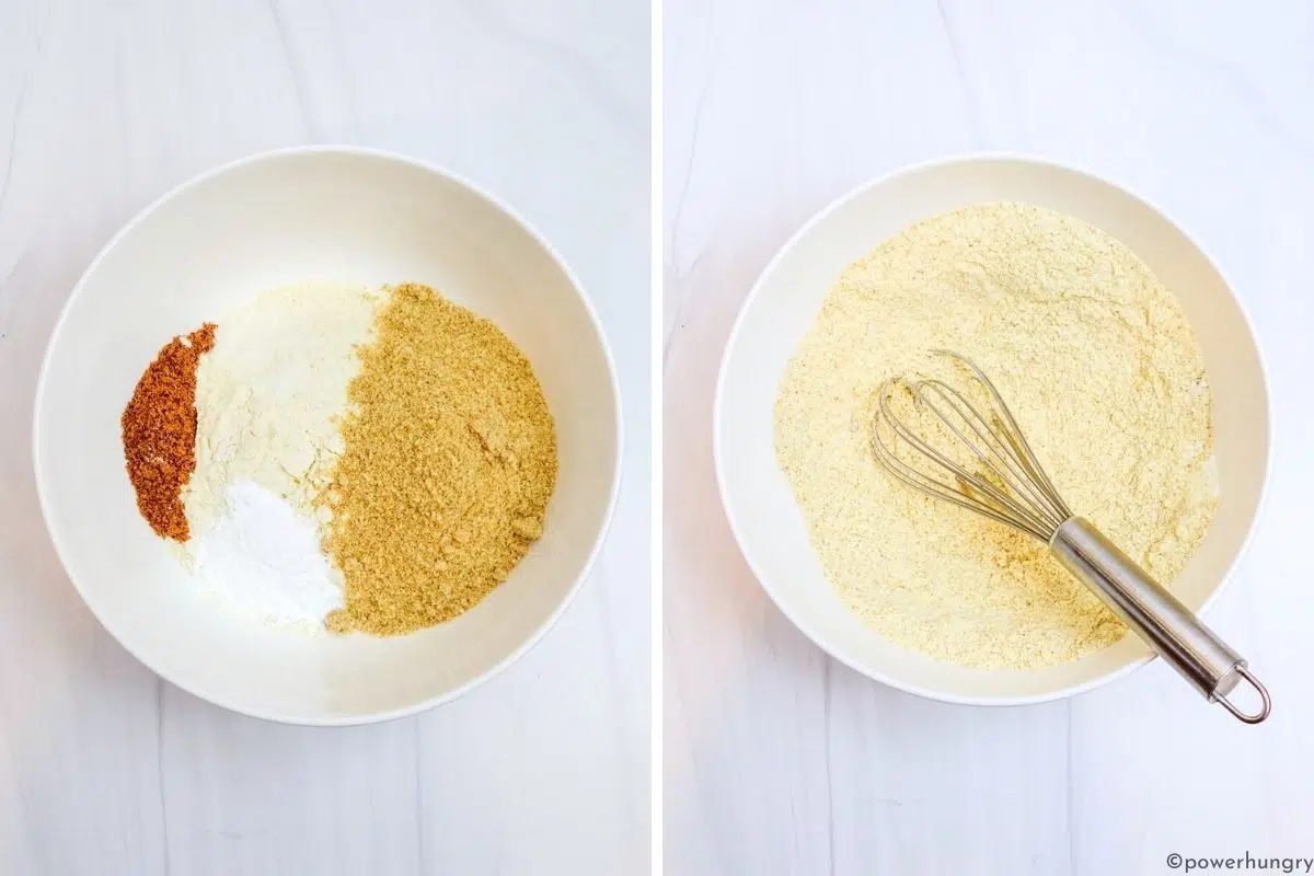 dry ingredients for fluffy millet pancakes