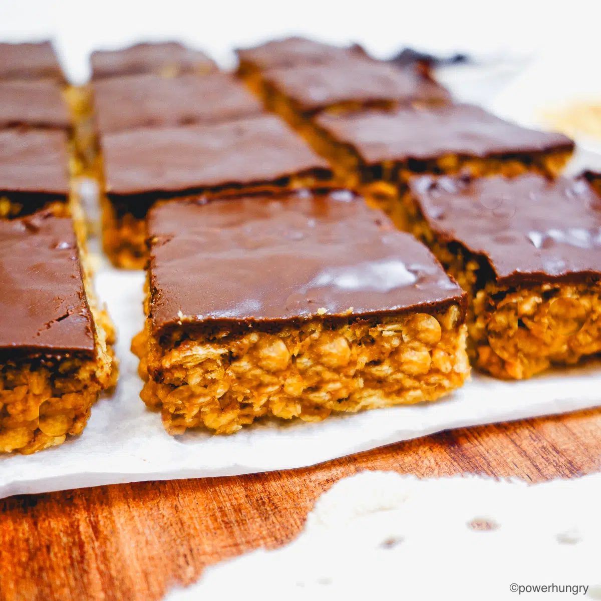 tvp no bake bars on cutting board