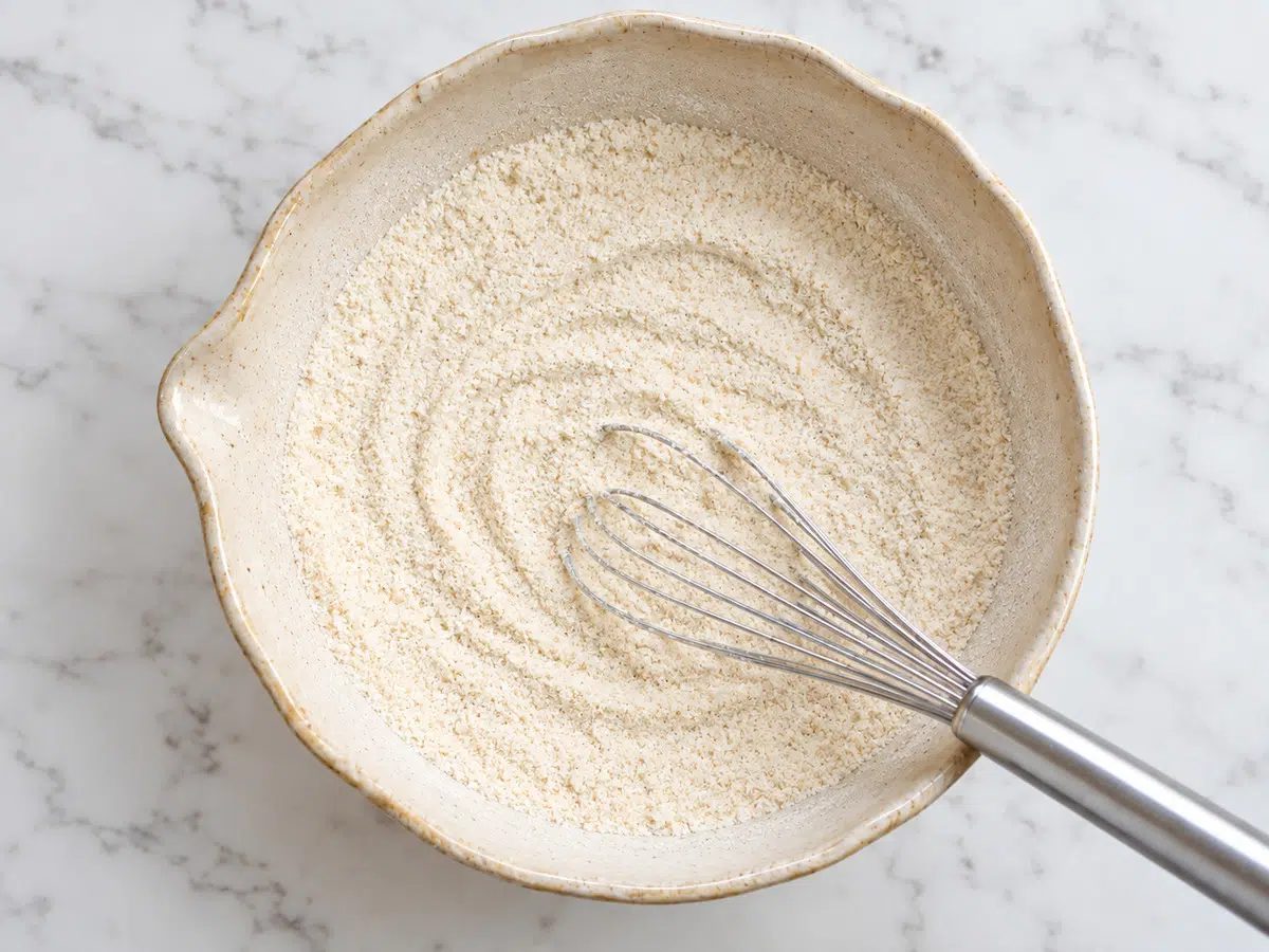 dry ingredients, whisked, for vegan almond flour cake