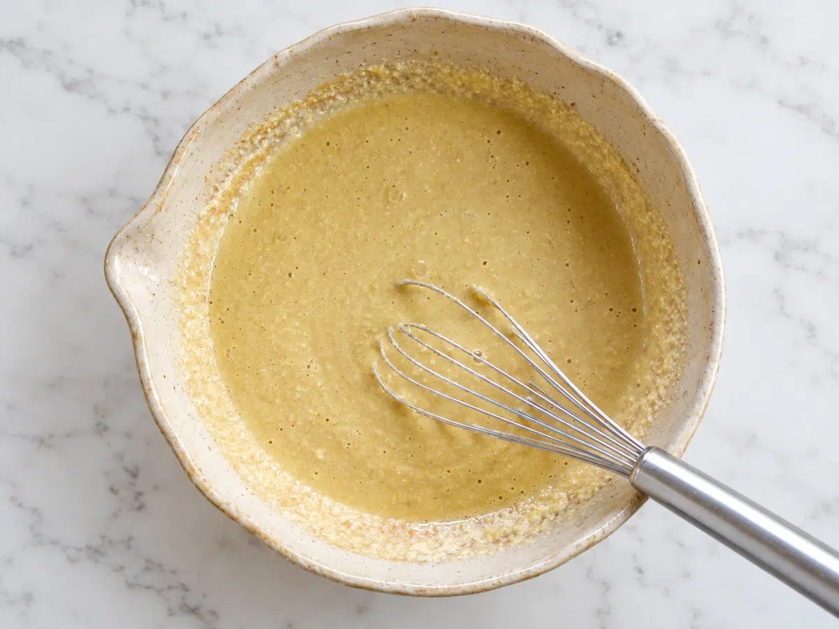 mixed batter for vegan almond flour cake
