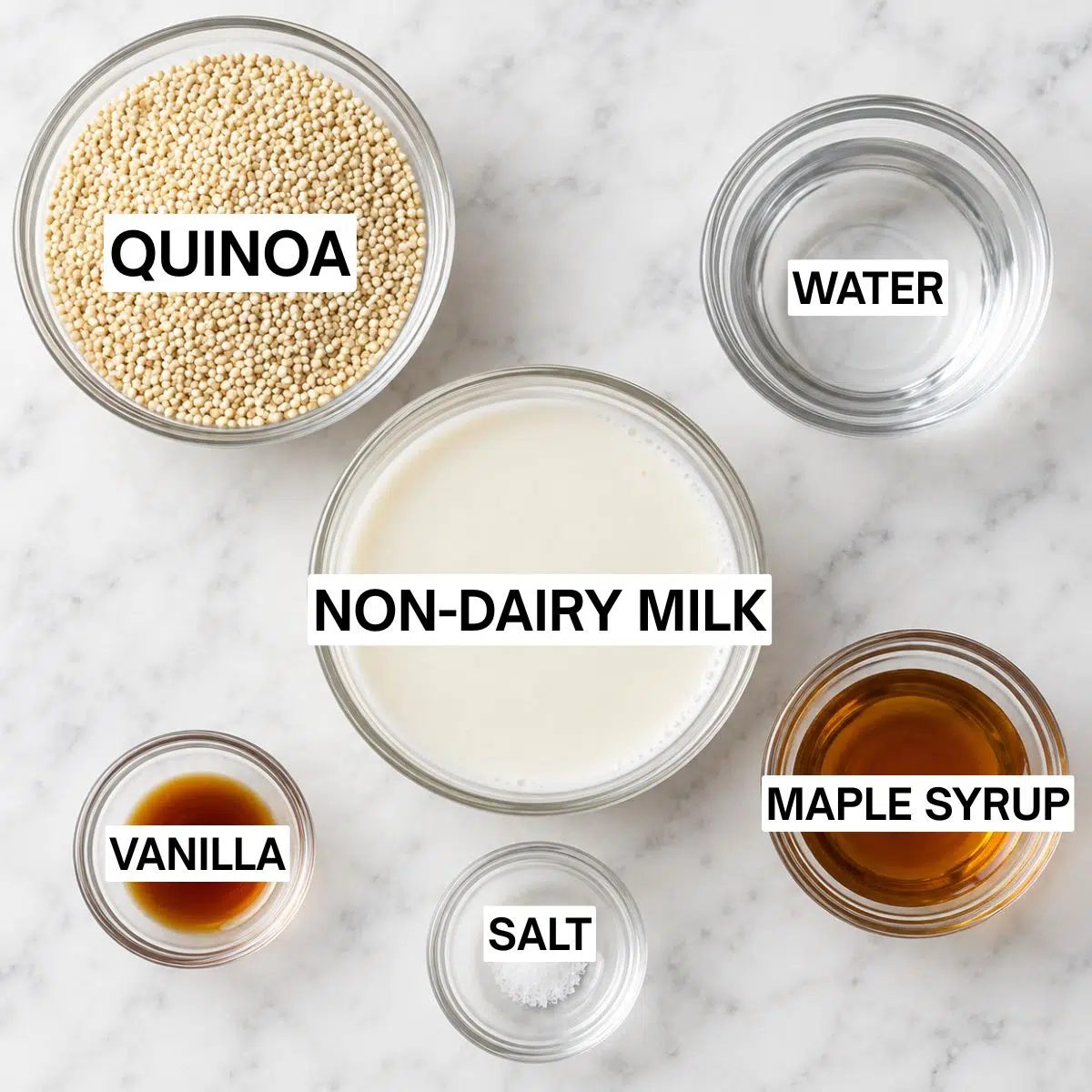 overhead shot of vanilla quinoa pudding