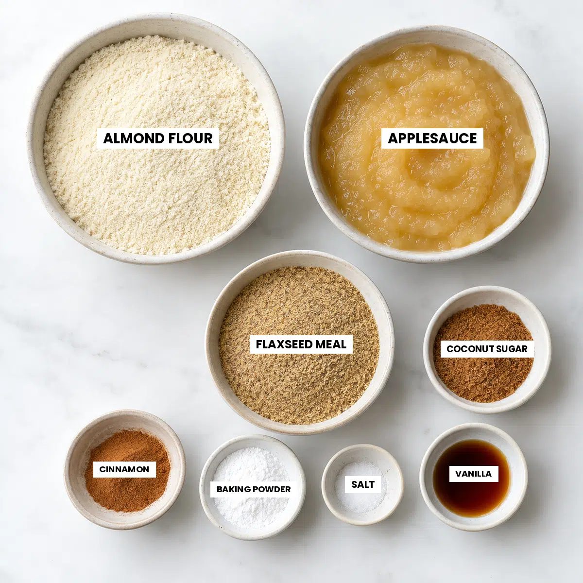 ingredients for two almond flour applesauce bars
