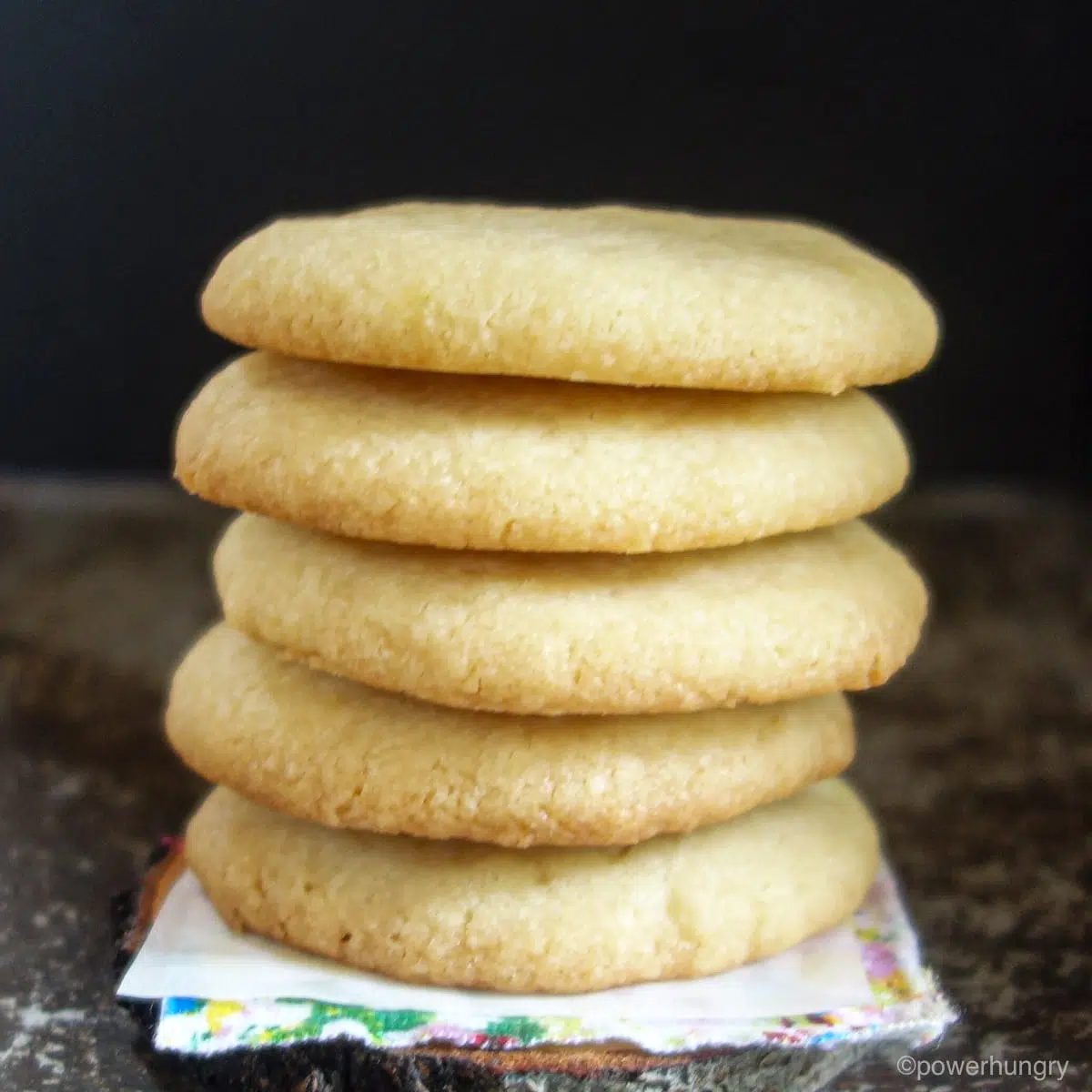 vegan sugar cookies, stacked