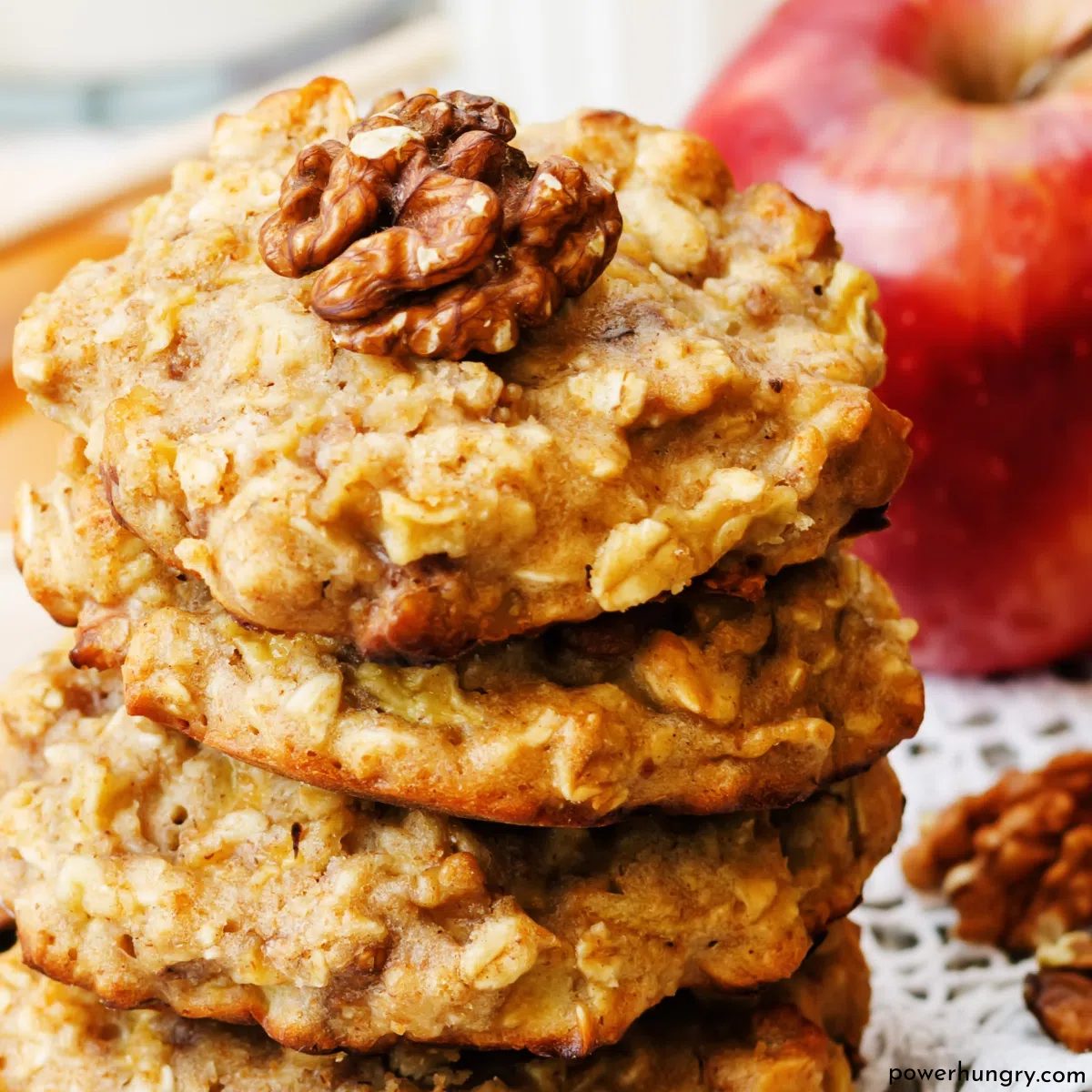 stack of applesauce oat cookies
