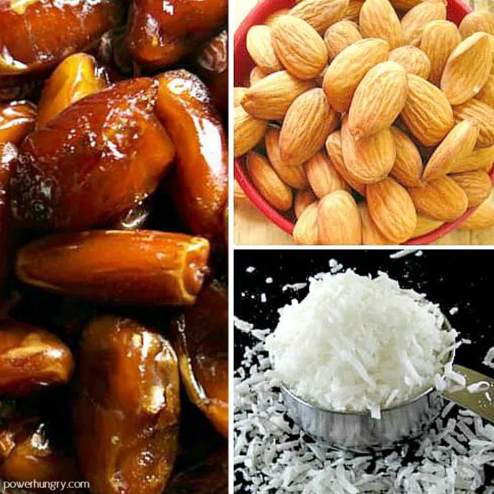collage of ingredients for vegan cheesecake crust