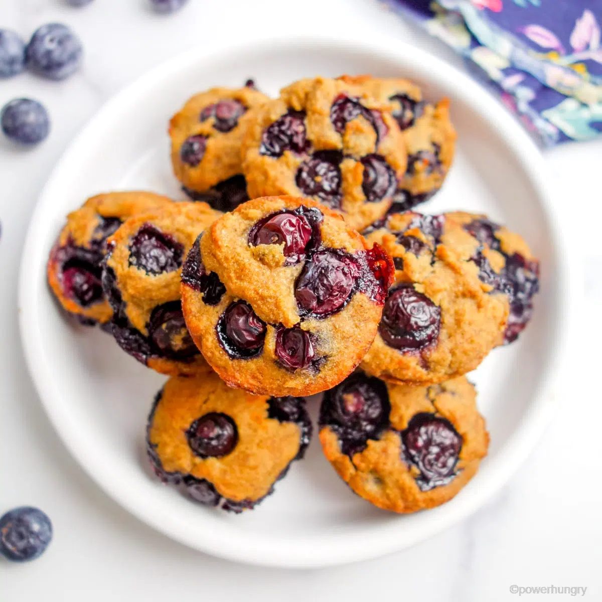 Vegan Cassava Flour Blueberry Mini Muffins (Grain-Free, Oil-Free)