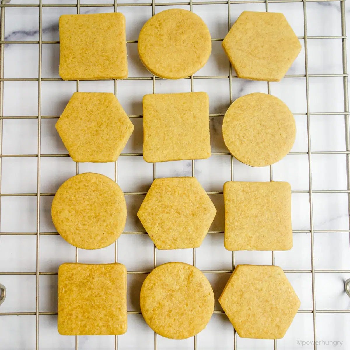 baked chickpea flour cut-outs on a cooling rack