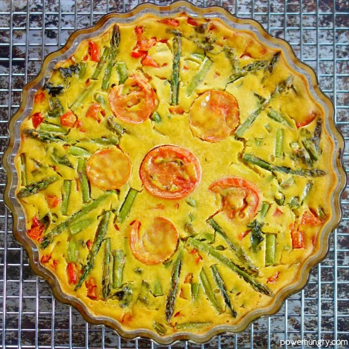 overhead shot of 3-Ingredient Chickpea Flour Frittata