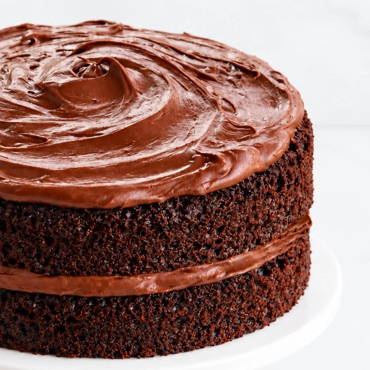 close-up of chickpea flour chocolate cake