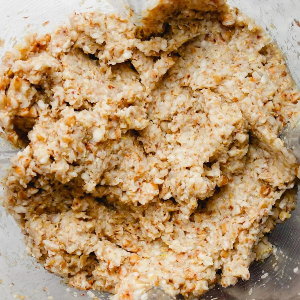 processed buckwheat dough for vegan cinnamon buckwheat bread