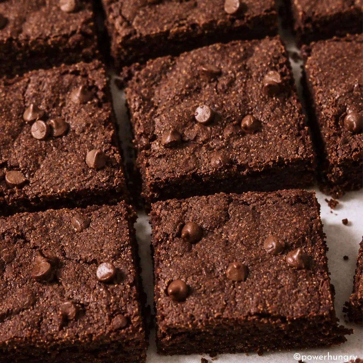 vegan coconut flour brownies, close up